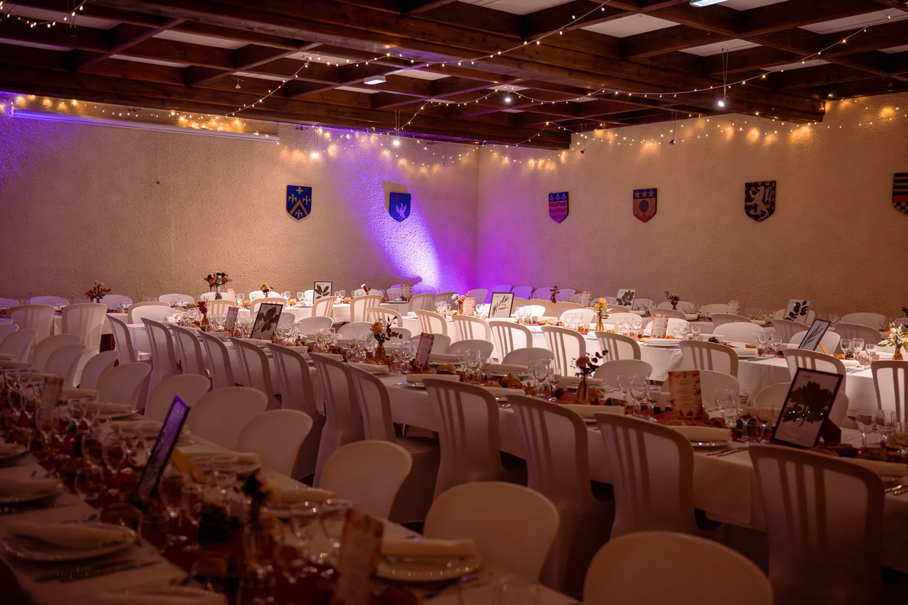 Piste de danse et décoration de la salle à Féligonde